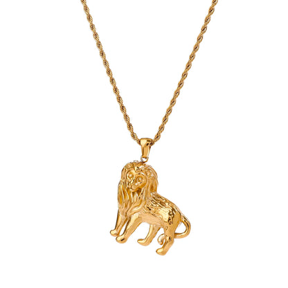 Golden Lion Pendant Necklace