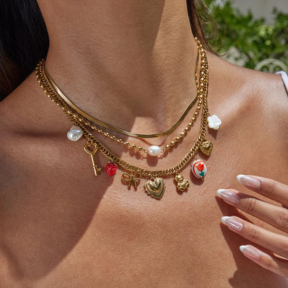 Cuban Chain Ladies Charm Necklace
