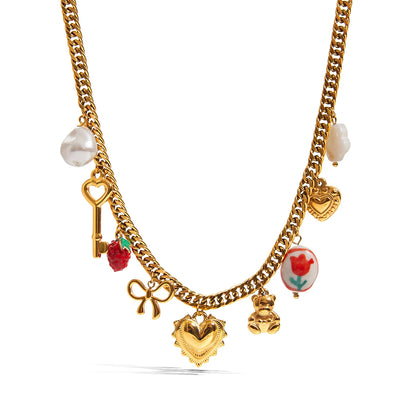 Cuban Chain Ladies Charm Necklace