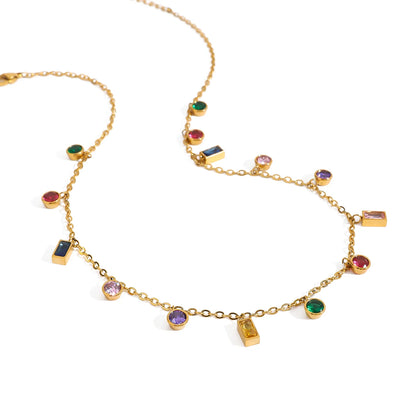 Gemstones Charm Necklace