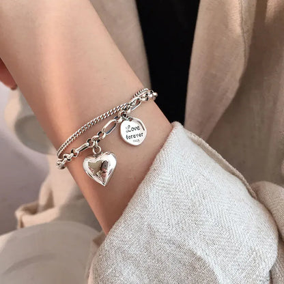 Heart-Shaped Charm Bracelet