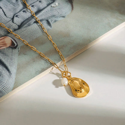 Pearl & Cowboy Hat Pendant Necklace