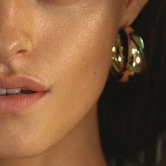 Geometric C-Shape Hoop Earrings