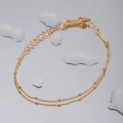 18K Coated Golden Ball Chain Anklet