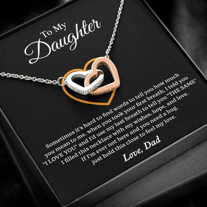 Daughter - Love You Always - Interlocking Hearts Necklace