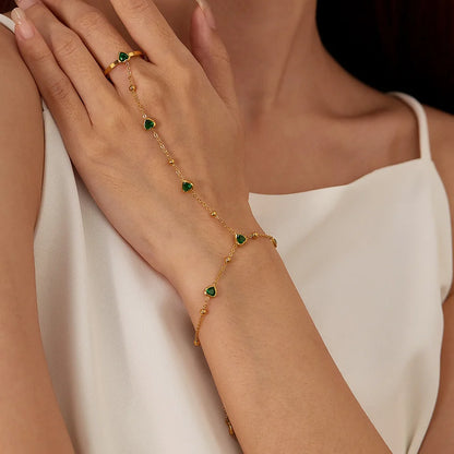 Green Zirconia Finger Bracelet