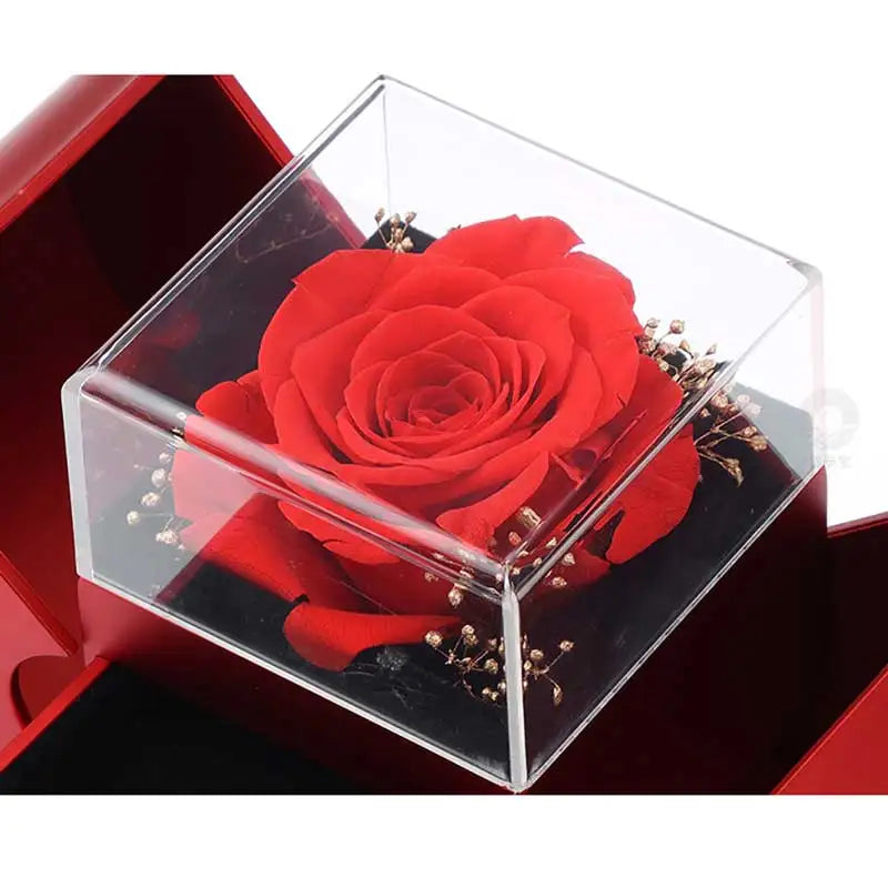 Soulmate - Eternal Rose Heart-Shaped Gift Box with Personal Card & Necklace