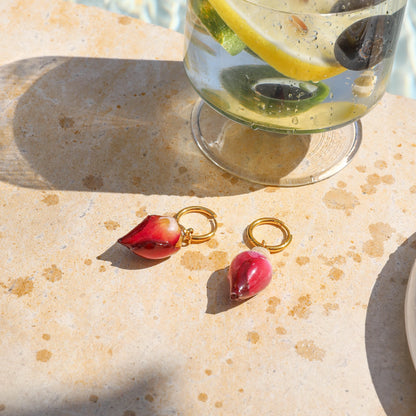 Dried Summer Flower Hoop Earrings