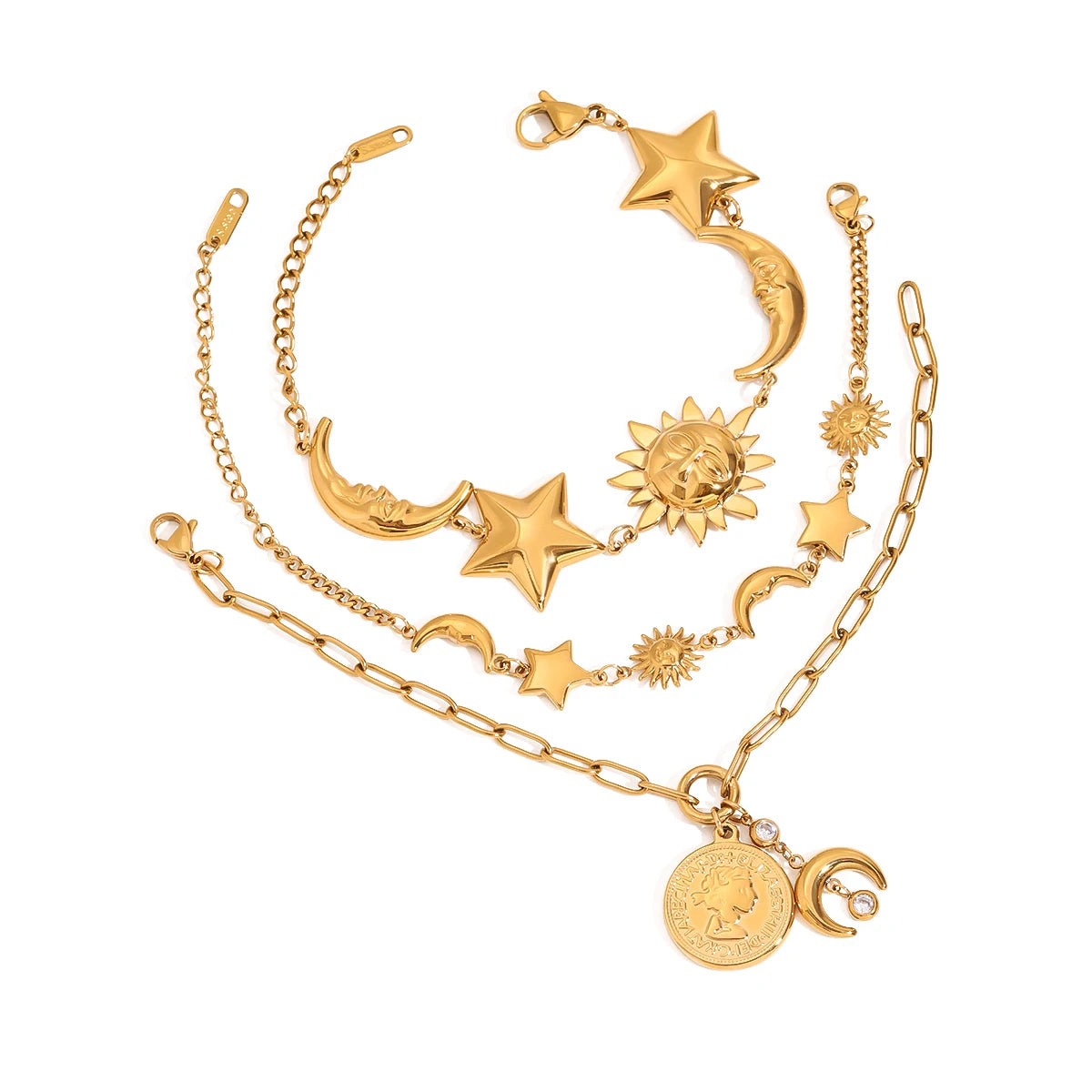 Sun, Moon & Star Charm Bracelets