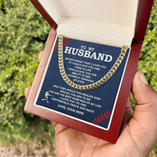 Husband - You are the Best Home-Run of my Life - Cuban Chain Necklace