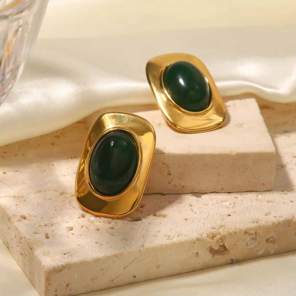 Luxury Green Opal Earrings