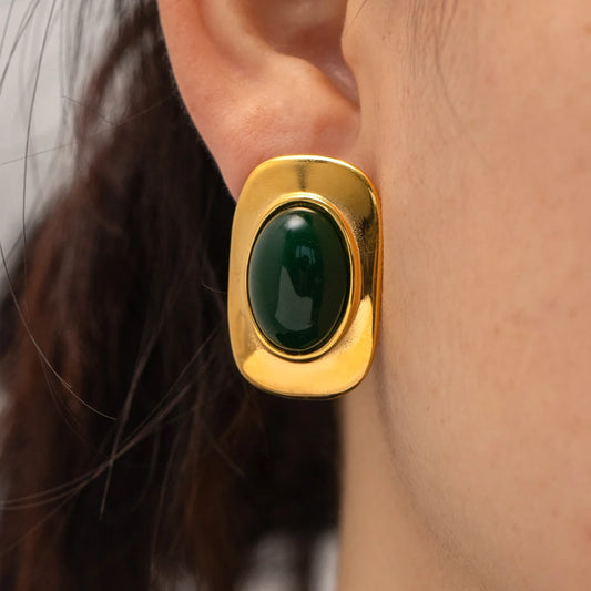 Luxury Green Opal Earrings