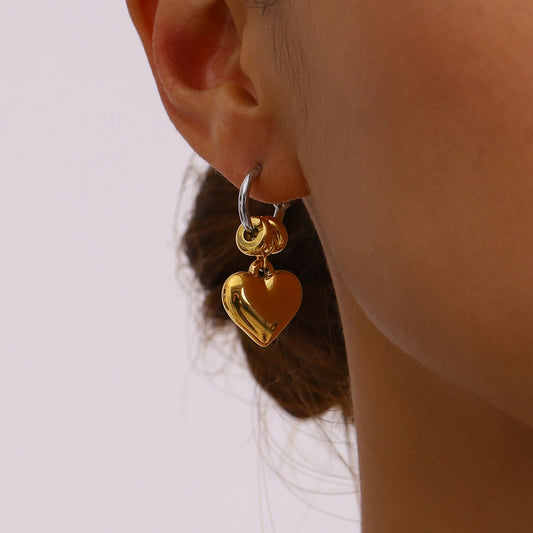 Heart & Chain Tassel & Dangle Earrings