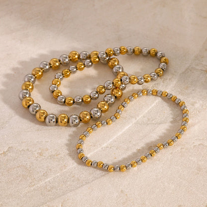 Minimalist Gold Silver Bead Bracelets