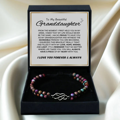 Pulsera de amor "Un pedazo de mi corazón" para nieta - Amor por siempre y para siempre