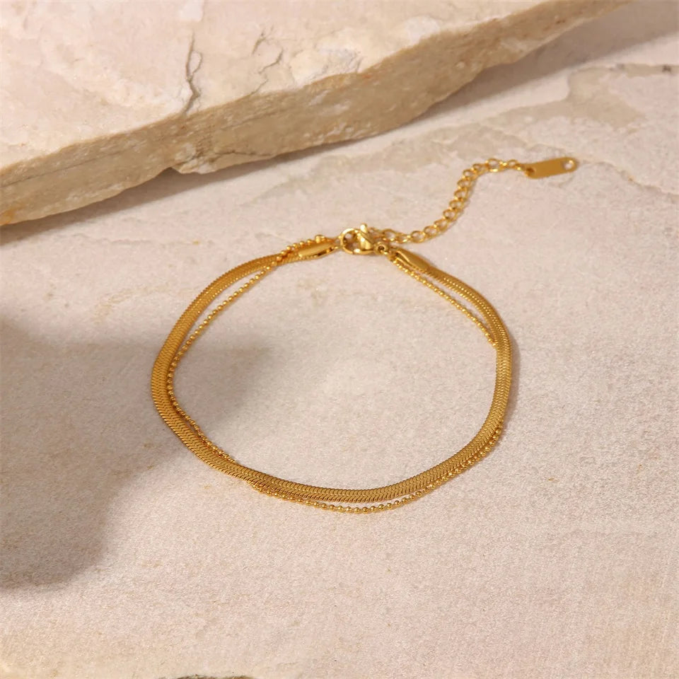 Minimalist Layered Anklet
