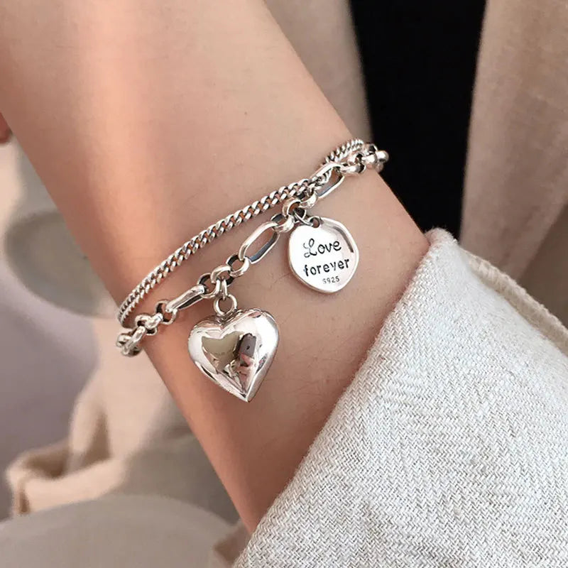 Heart-Shaped Charm Bracelet