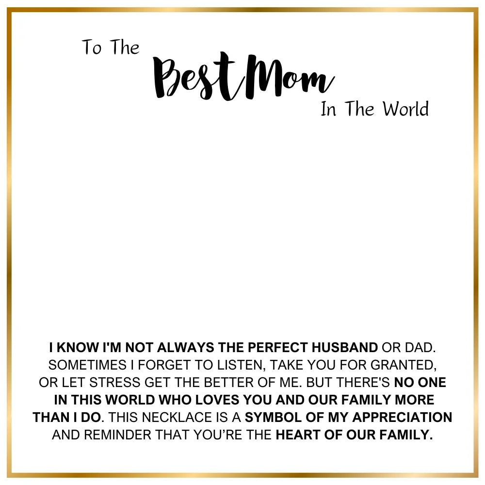 Para la Madre de Nuestros Hijos - La Mejor Mamá del Mundo - Collar de Corazón Personalizable 