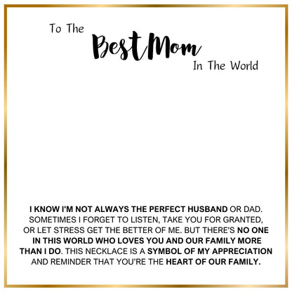 Para la Madre de Nuestros Hijos - La Mejor Mamá del Mundo - Collar de Corazón Personalizable 