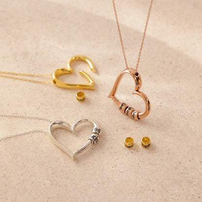 Collar de corazón personalizado "Abrazo de Madre" y conjunto de caja de regalo con forma de corazón 