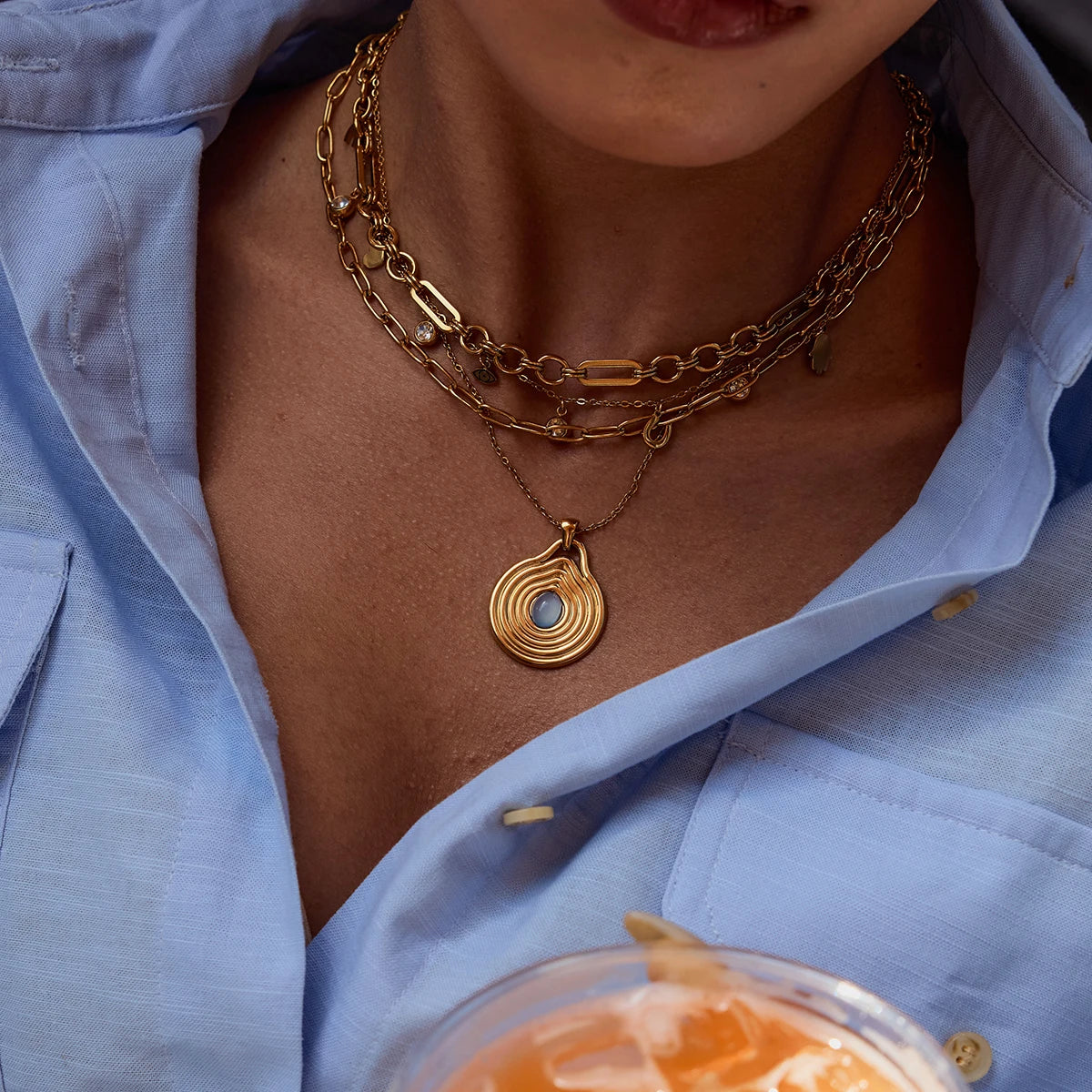 3-Piece Natural Stone Pendants Bundle