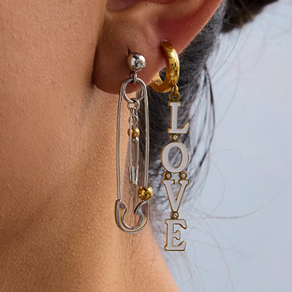 Letter Love Dangle Earrings