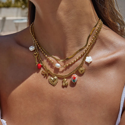 Cuban Chain Ladies Charm Necklace