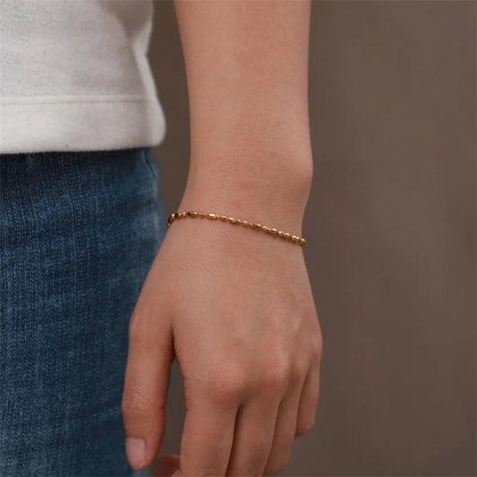 Minimalist Gold Beaded Bracelet