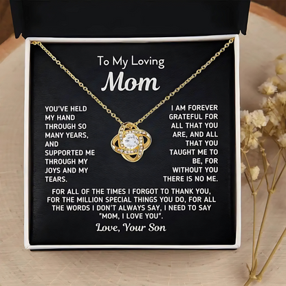 [ALMOST SOLD OUT] Mom - Forever Thankful - Love Knot Necklace