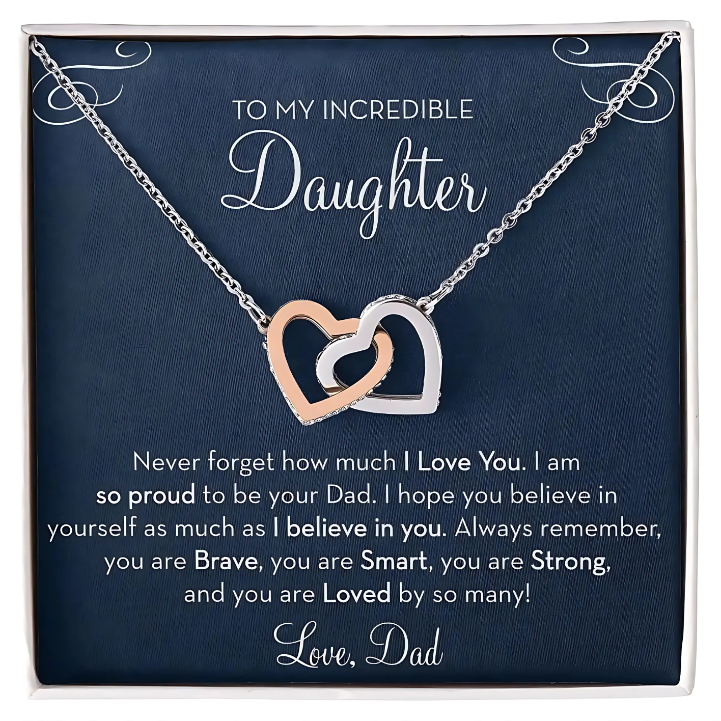 Daughter - Believe in Yourself, You Got This - Interlocking Hearts