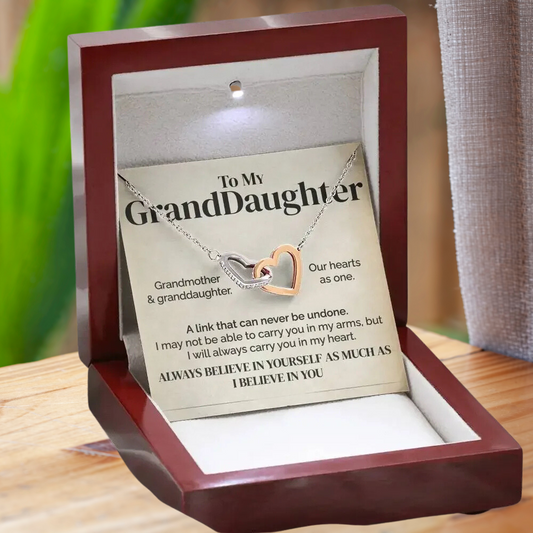 Granddaughter - Always Together - Interlocking Hearts Necklace