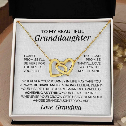 Granddaughter - You are Strong and Capable - Faith Interlocking Hearts Necklace