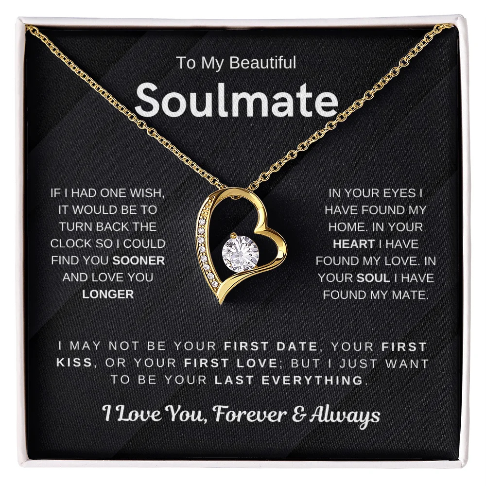 Soulmate - Would Love to Found You Sooner - Embrace Heart Necklace