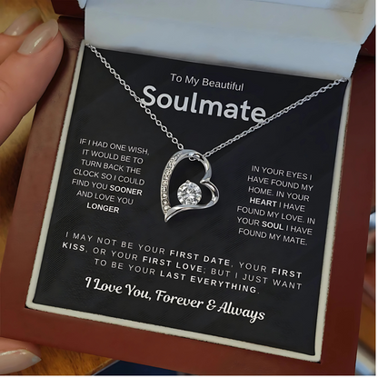 Soulmate - Would Love to Found You Sooner - Embrace Heart Necklace