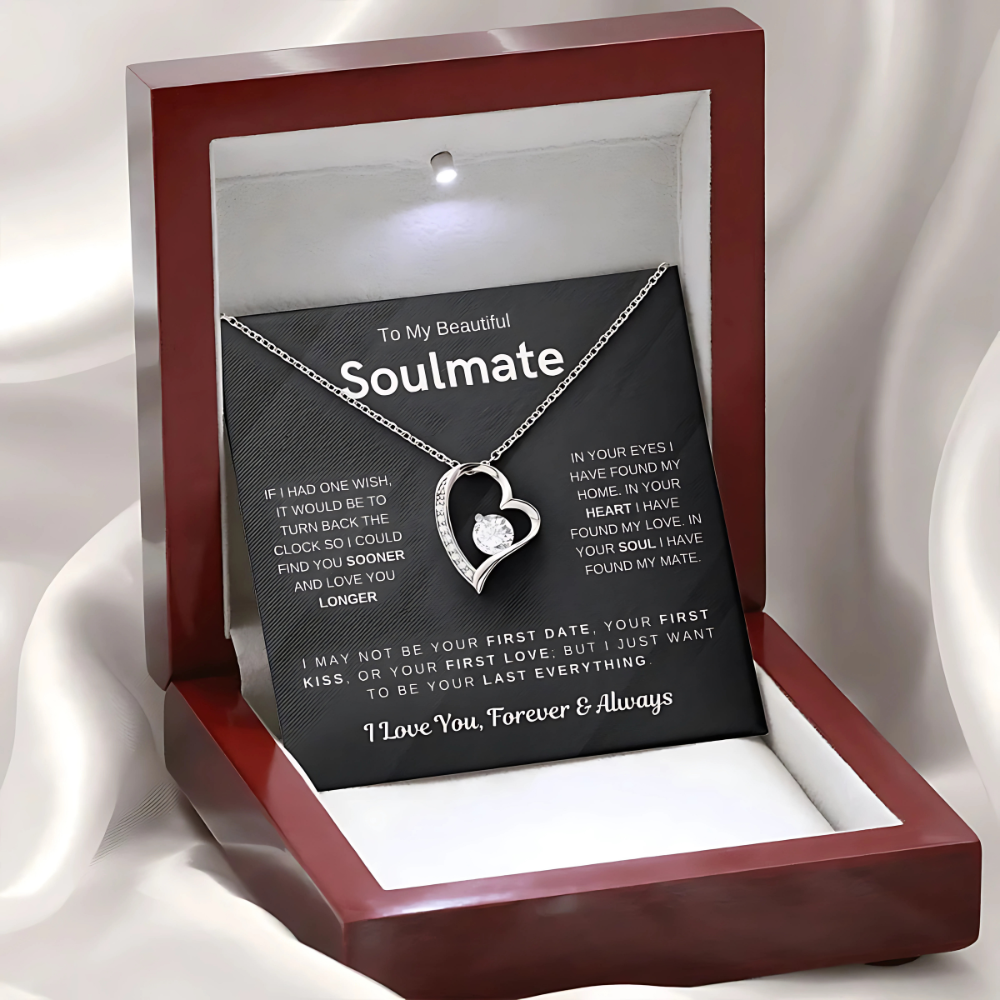 Soulmate - Would Love to Found You Sooner - Embrace Heart Necklace