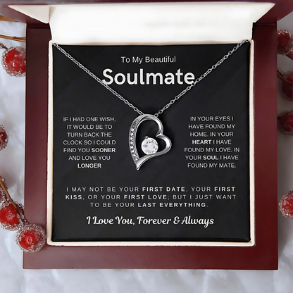 Soulmate - Would Love to Found You Sooner - Embrace Heart Necklace