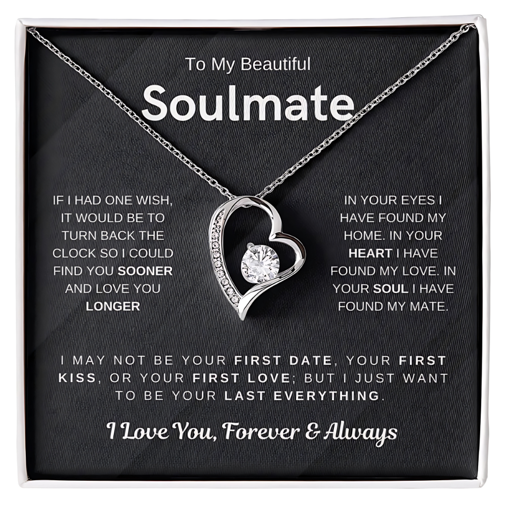 Soulmate - Would Love to Found You Sooner - Embrace Heart Necklace