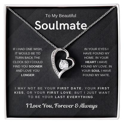 Soulmate - Would Love to Found You Sooner - Embrace Heart Necklace