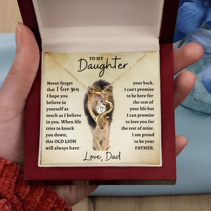 [ALMOST SOLD OUT] Daughter - Love You Forever - Lion Heart Necklace