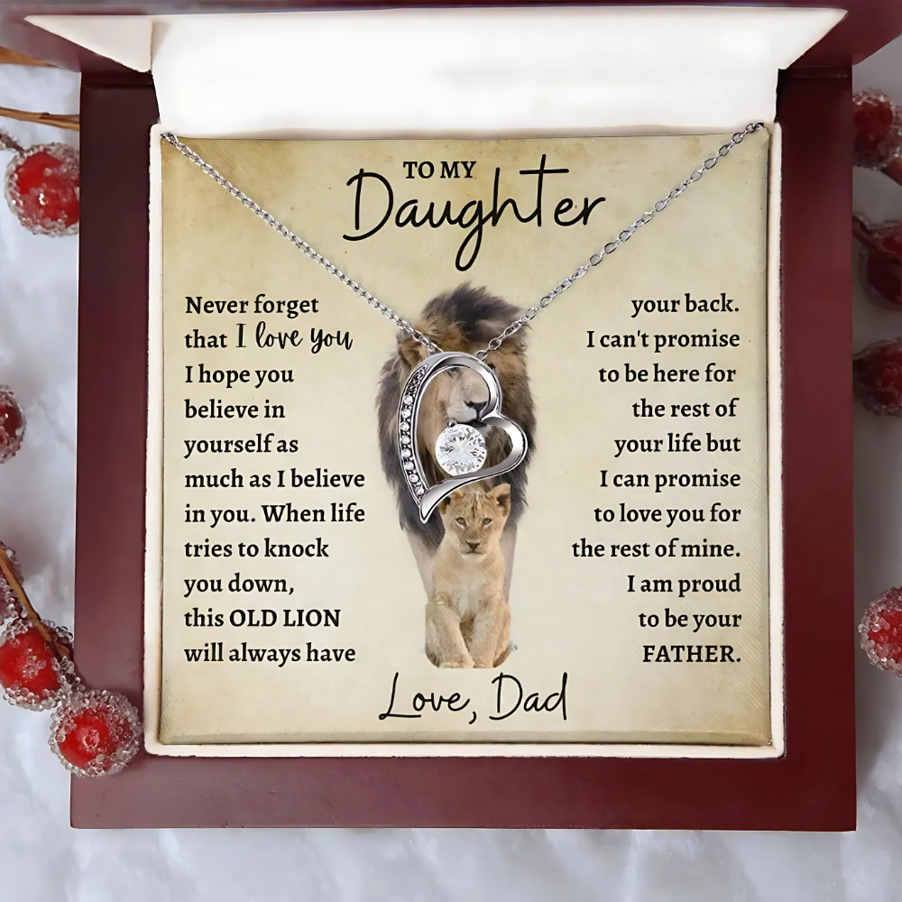 [ALMOST SOLD OUT] Daughter - Love You Forever - Lion Heart Necklace