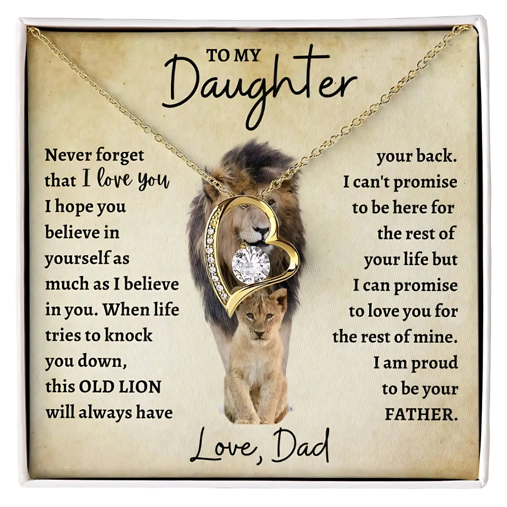 [ALMOST SOLD OUT] Daughter - Love You Forever - Lion Heart Necklace