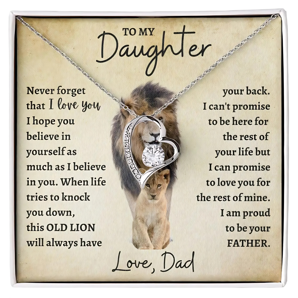 [ALMOST SOLD OUT] Daughter - Love You Forever - Lion Heart Necklace