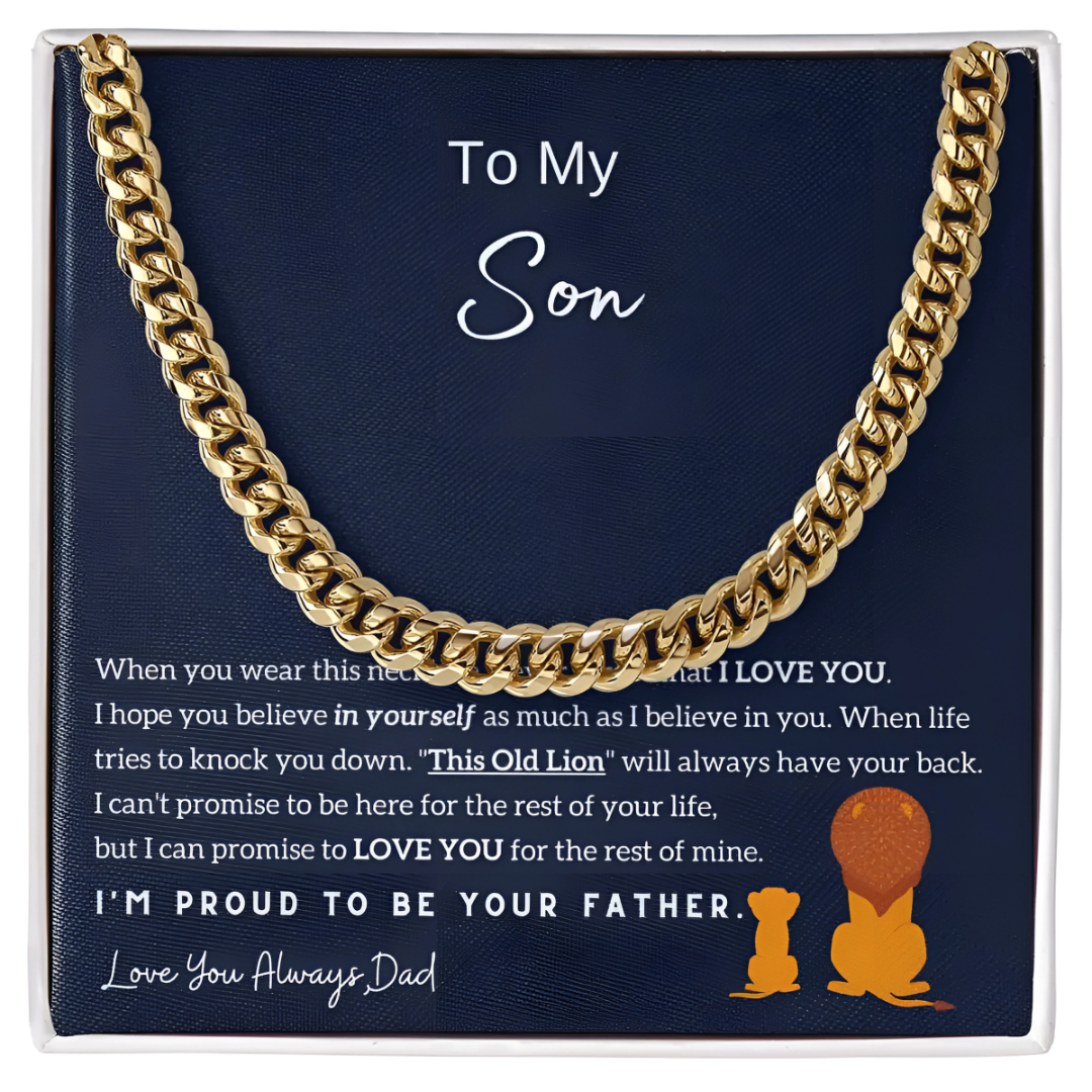 Son - Love you Always - Proud Lion Cuban Chain Necklace