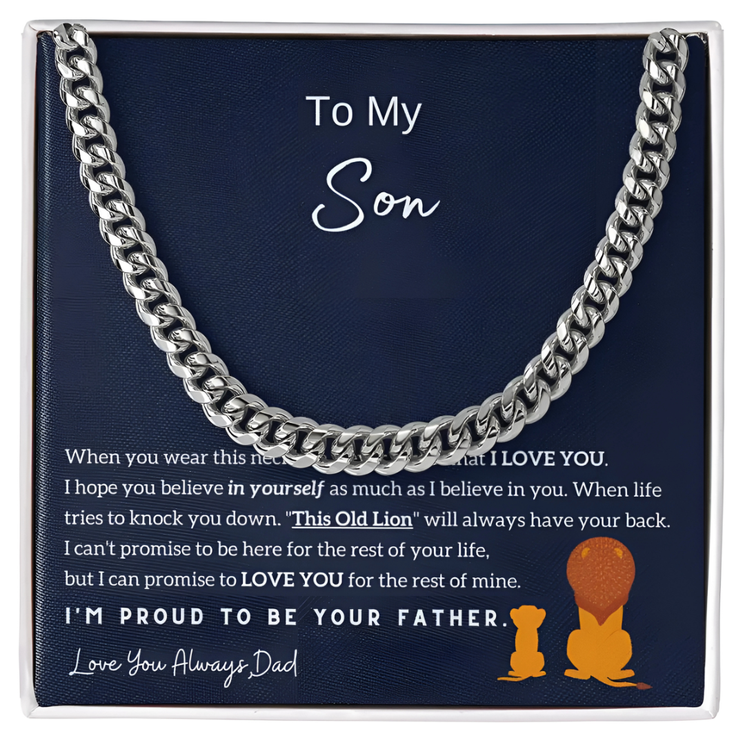 Son - Love you Always - Proud Lion Cuban Chain Necklace