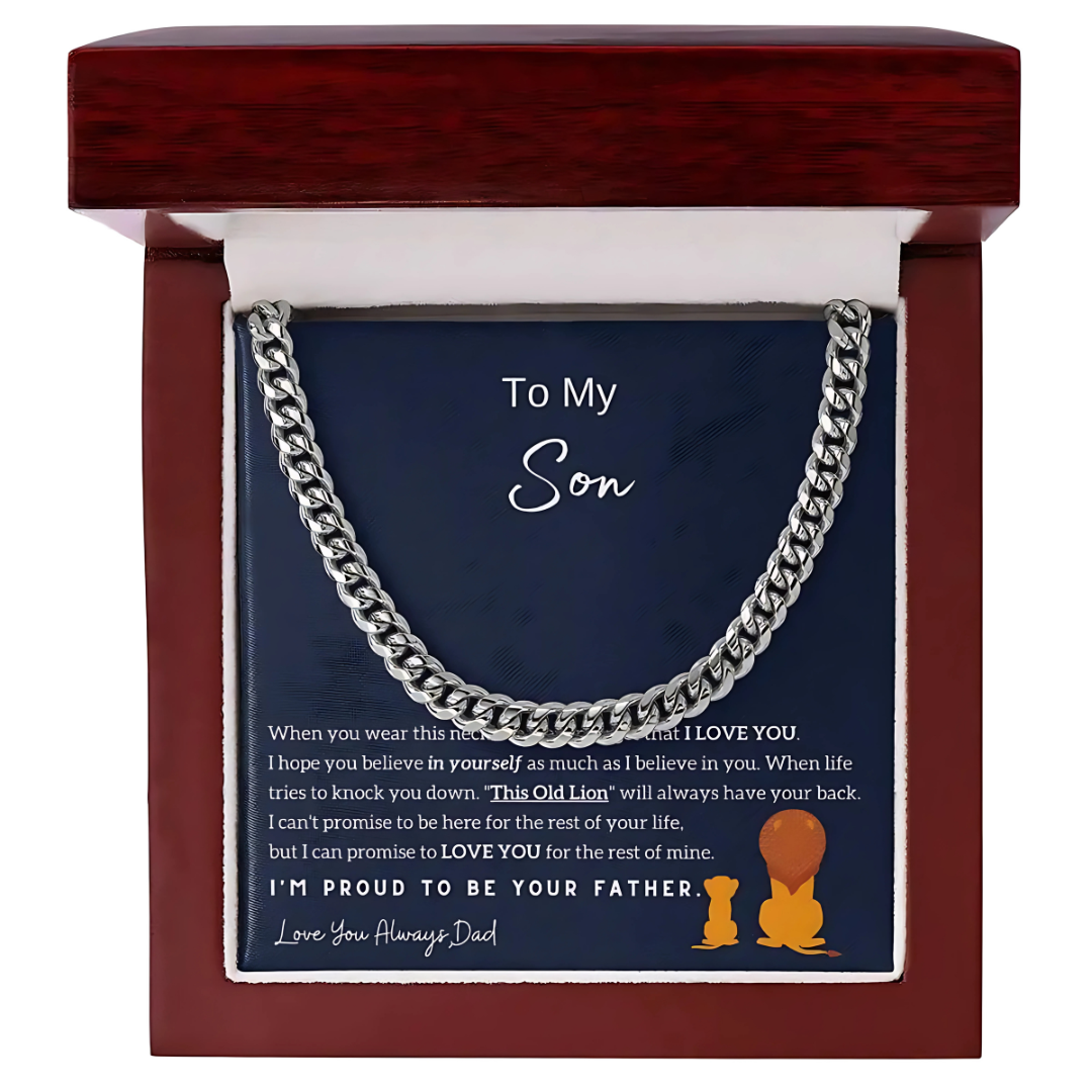 Son - Love you Always - Proud Lion Cuban Chain Necklace