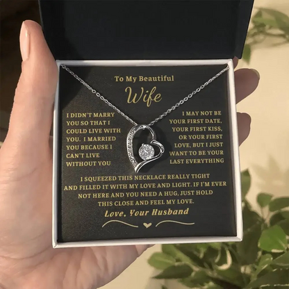 Wife - Embrace Necklace - Heart Pendant