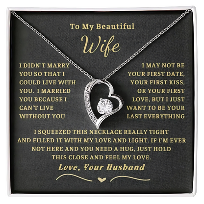 Wife - Embrace Necklace - Heart Pendant