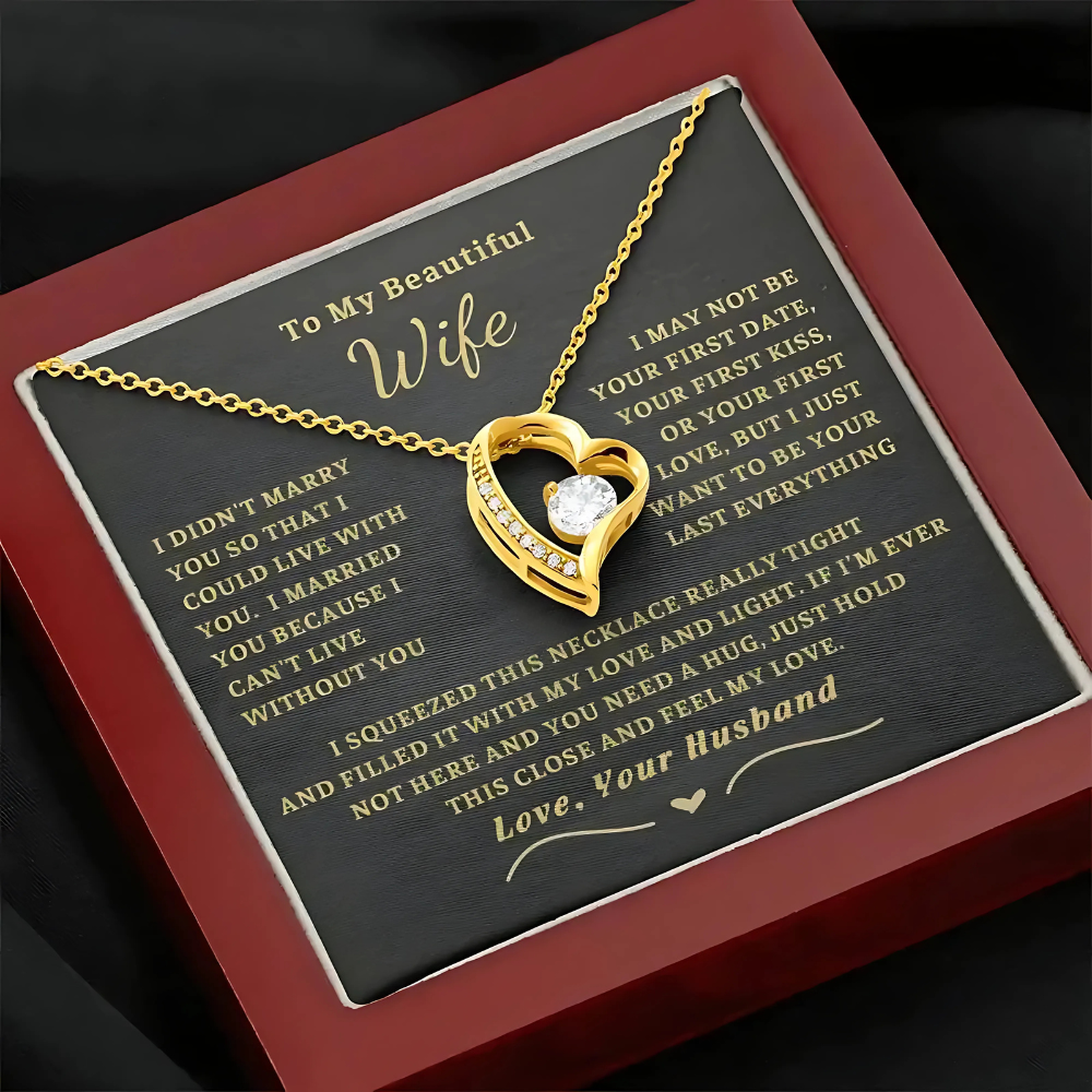 Wife - Embrace Necklace - Heart Pendant