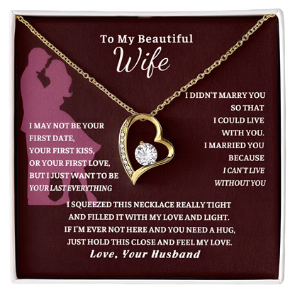 Wife - Can't Live Without You - Embrace Necklace