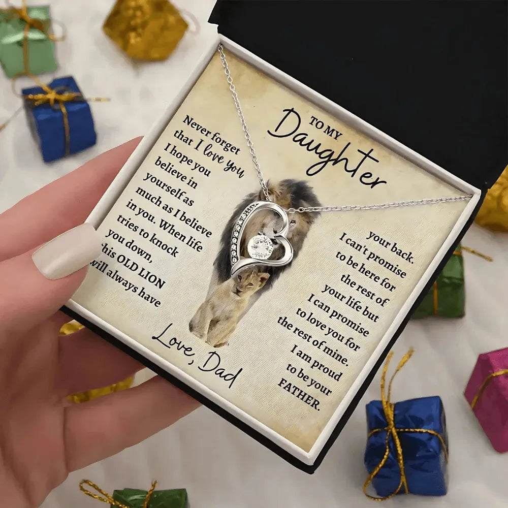 [ALMOST SOLD OUT] Daughter - Love You Forever - Lion Heart Necklace - Radiant Memories